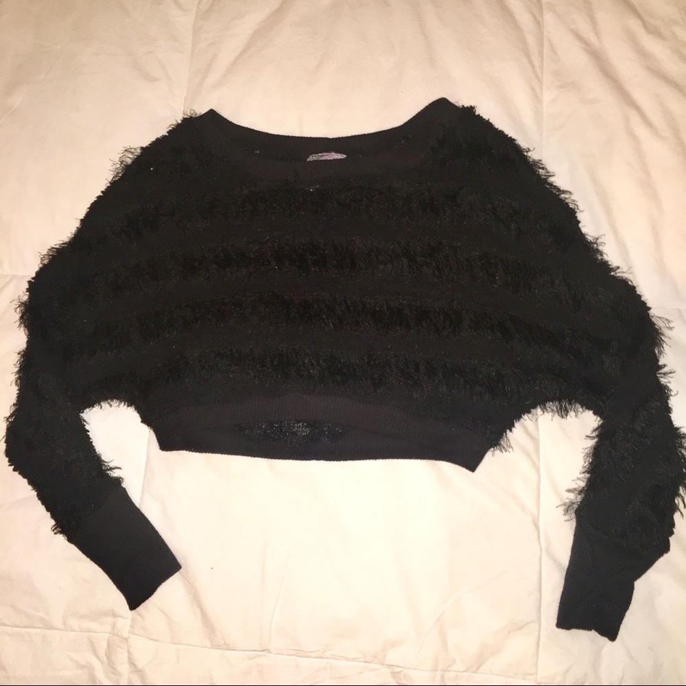Faux Feather Crop Top